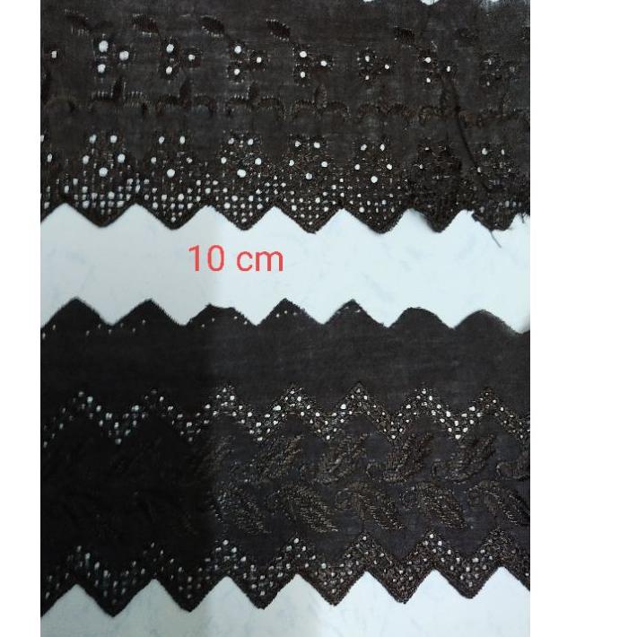 Renda katun hitam renda kain renda bordir renda pinggir renda import renda baju renda mukena .,