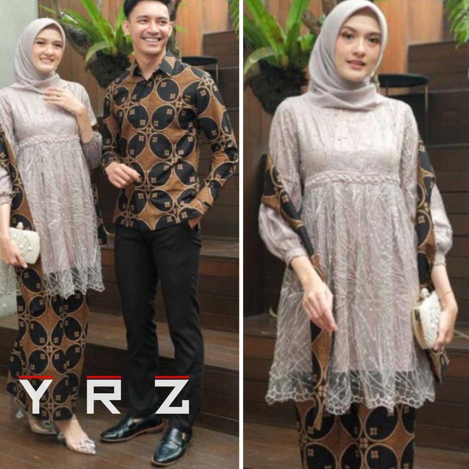 LANGSUNG ATC.. Batik Couple Kebaya Modern  Kebaya Tunik  Tunangan  Wisuda  Kondangan  Lamaran Batik 