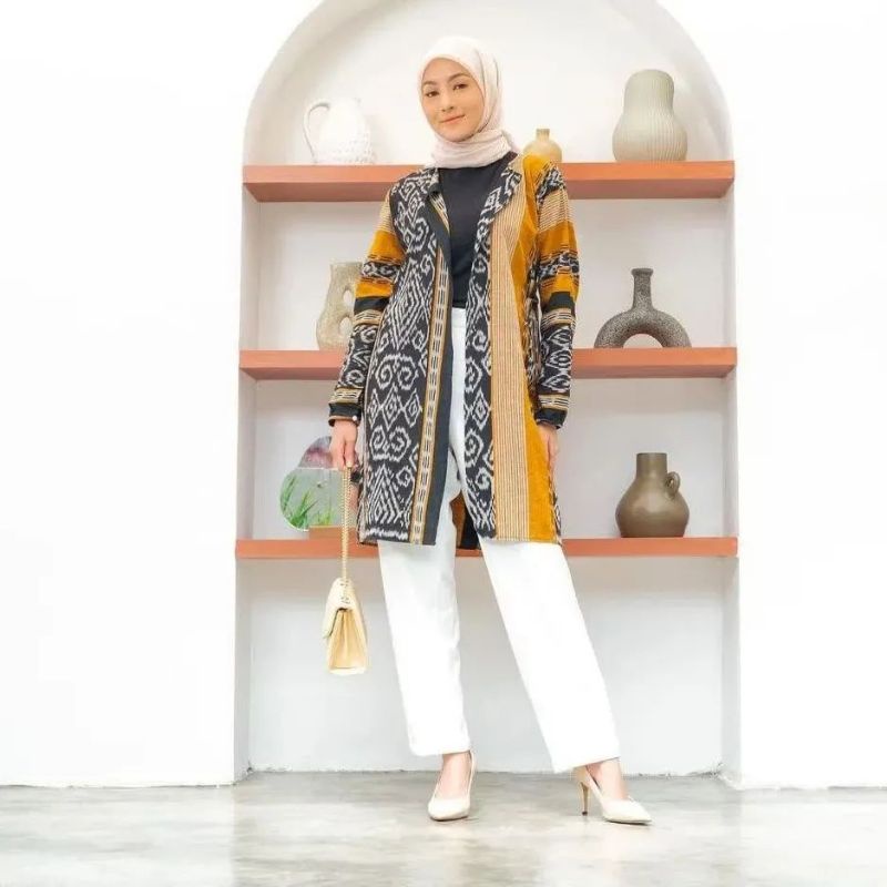 DRESS MUSLIM TENUN FASHION TROSO JEPARA, DRESS FASHION MUSLIM JEPARA, DRESS CASUAL MUSLIM TENUN, DRE