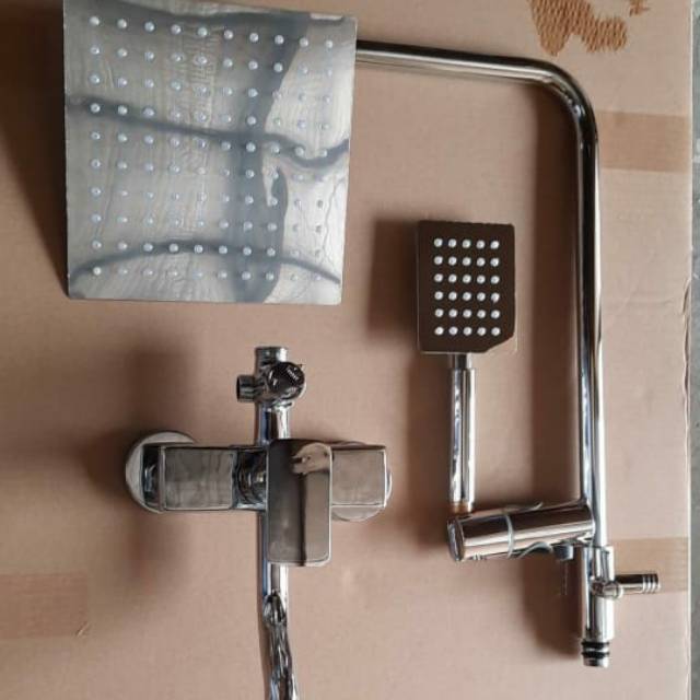 Set keran shower / rain shower model tanam