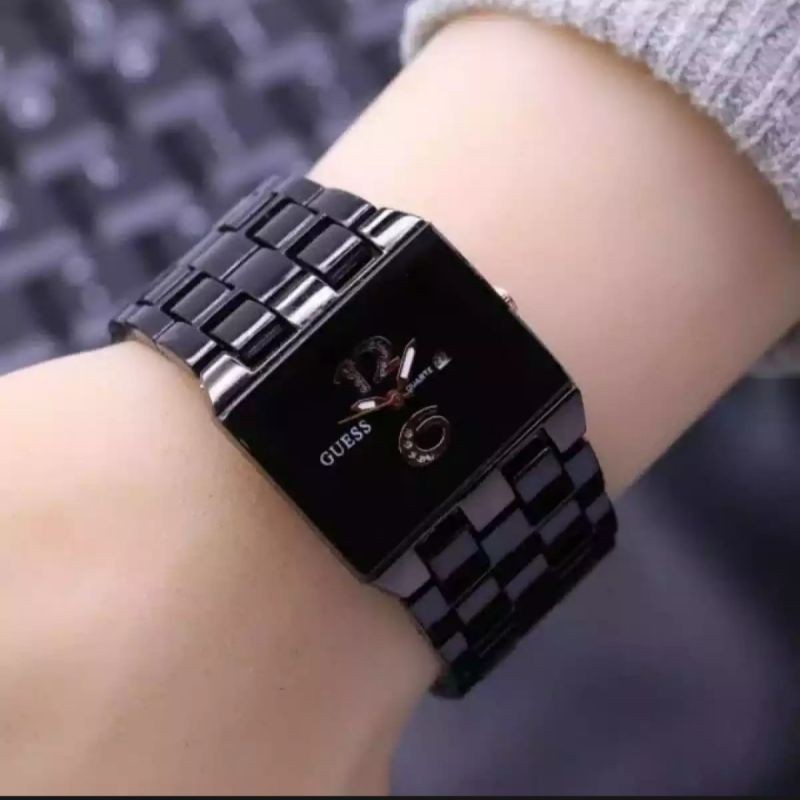 (Grosir)Jam Tangan Wanita Fashion Gues mika Sergi Tanggal Aktif Strap Mika (Terima Cod)