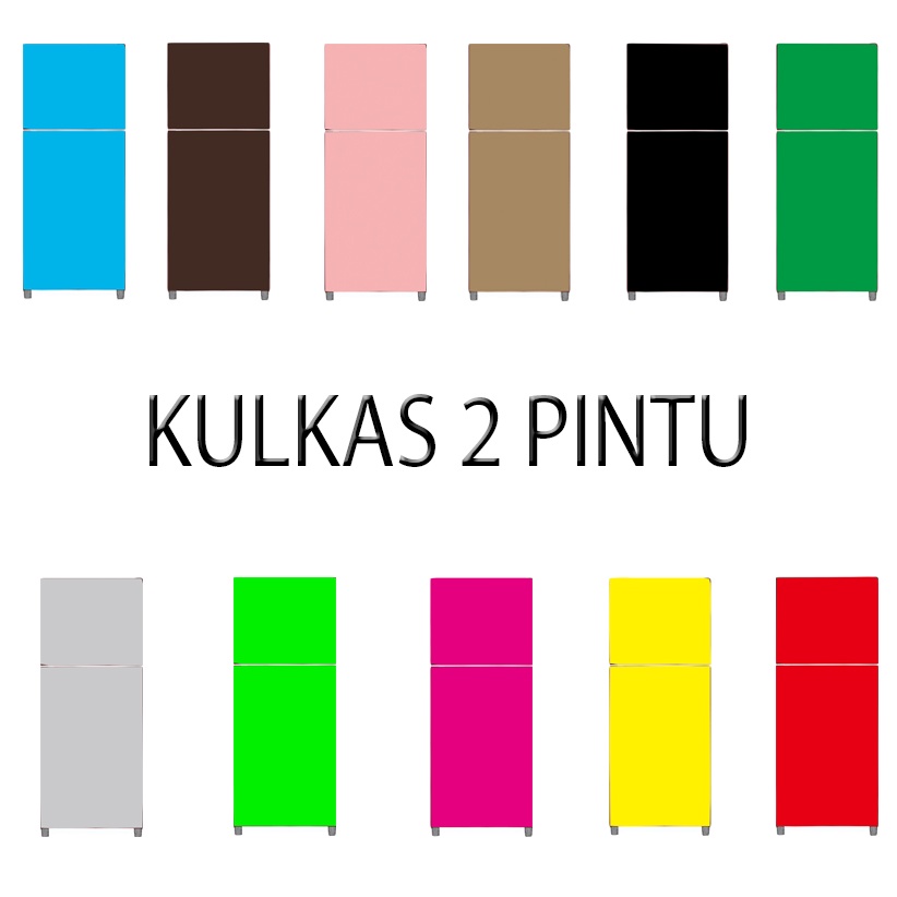 sticker kulkas 2 pintu Motif Warna Polos