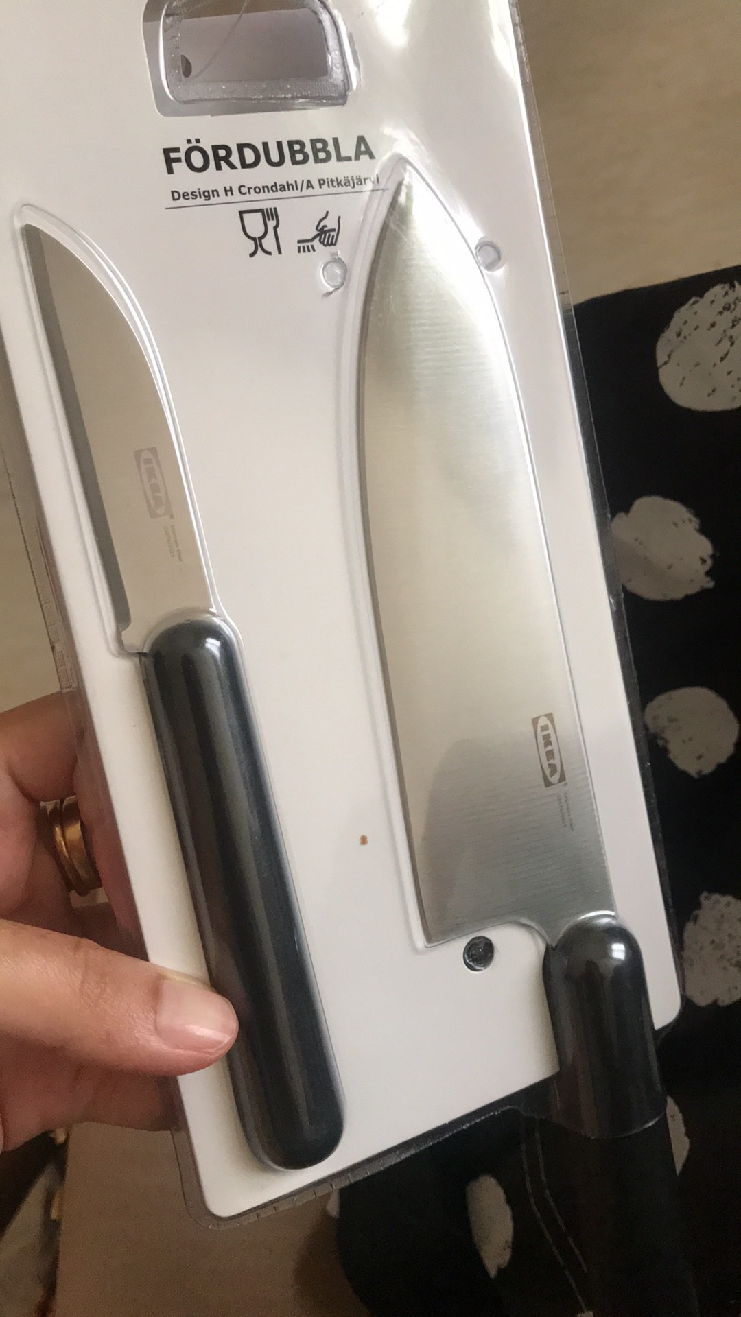 Fordubbla Set 2 Bilah Pisau, Abu-abu