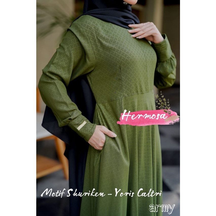 [Gamis Hermosa] Gamis hermosa motif shuriken army/gamis army hermosa/gamis army murah/gamis hermosa 