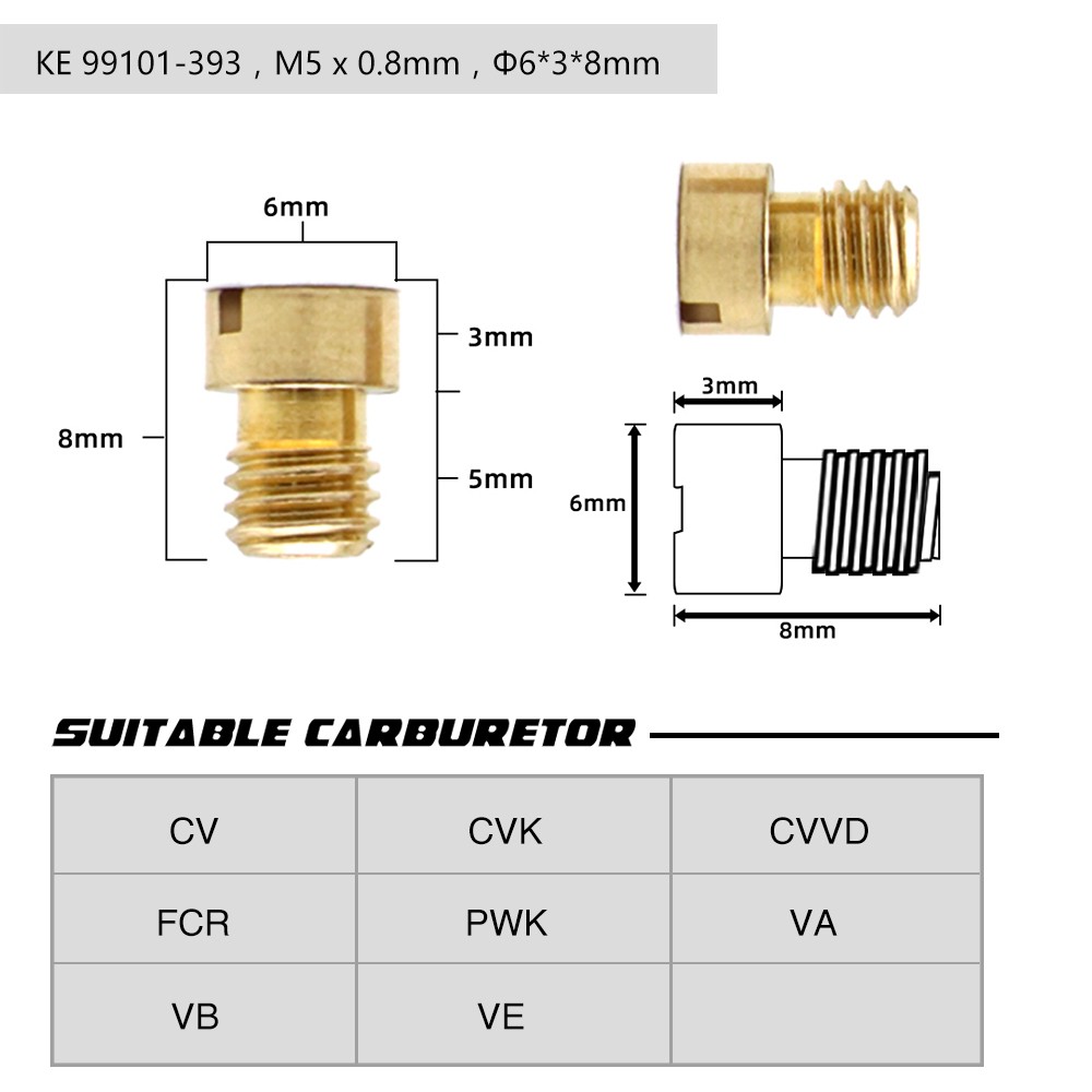 ZSDTRP M5 10pcs Carburetor Main Jet Kit Set Replacement For CV CVK CVVD FCR PWK VA VB VE Motorcycle Carburetor-6