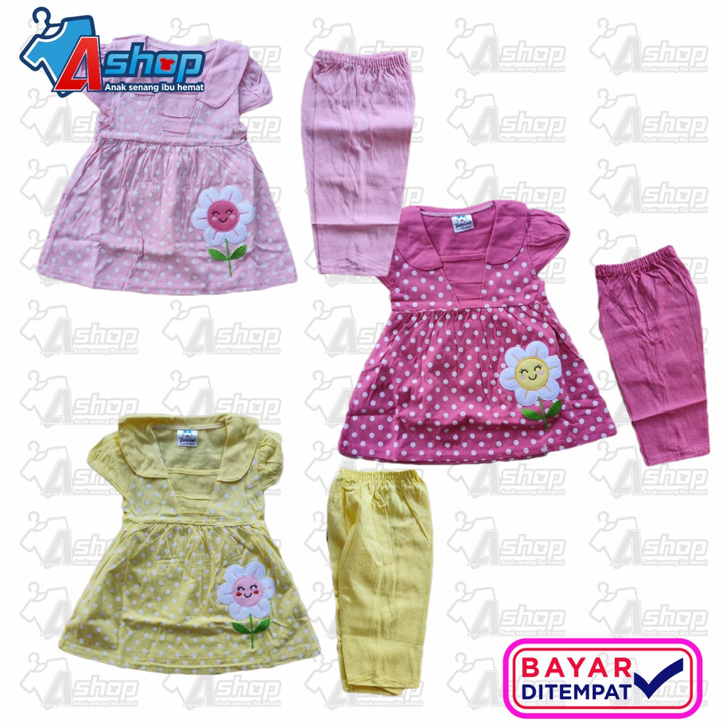 Dress Anak Perempuan Plus Celana All Size 2-3 Tahun