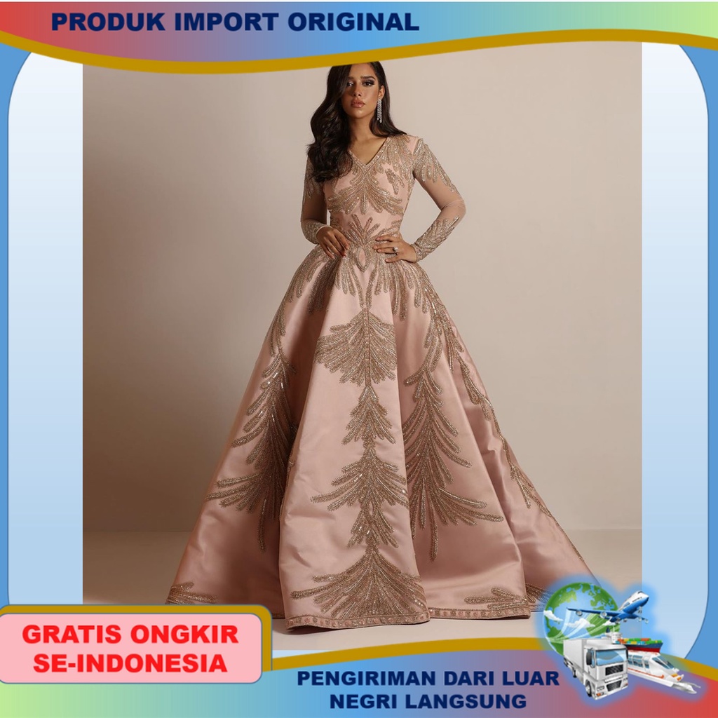 p Gaun gaya Eropa Amerika Iport Luar Negeri Pakaian Wanita Independen Terusan Perempuan Style Besar 