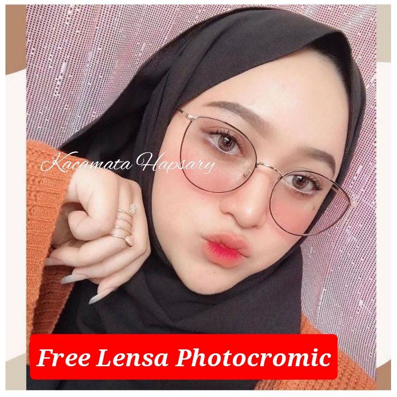 PAKET FRAME + LENSA PHOTOCROMIC | KACAMATA MINUS | KACA MATA WANITA 6073| KACAMATA ANTI RADIASI