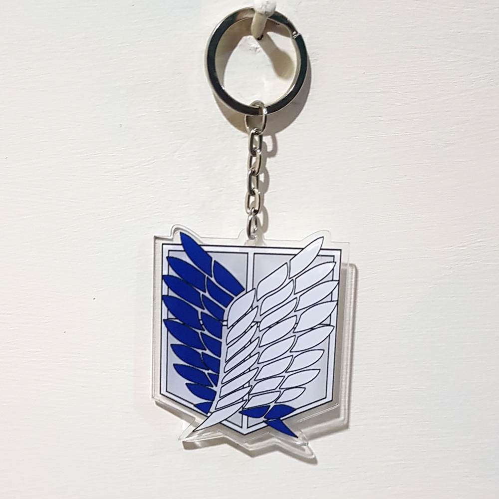 Attack On Titan Logo Keychain Key Chain Gantungan Kunci Ganci Aklirik Acrylic