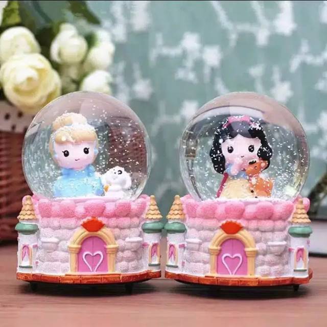 AUTO JUMBO Bola kristal lampy salju Kotak musik princess cinderella putri salju snow white frozen