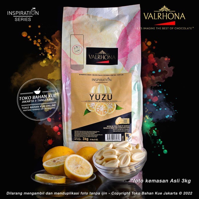 

Valrhona Couverture Chocolate Inspiration YUZU 100gr Rasa Jeruk LEMON