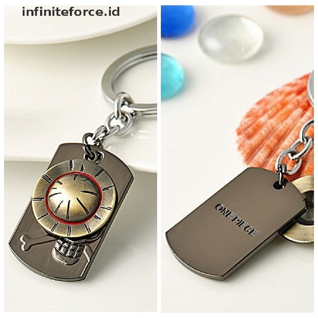 Gantungan Kunci Bentuk Anime One Piece Luffy Bahan Stainless Steel