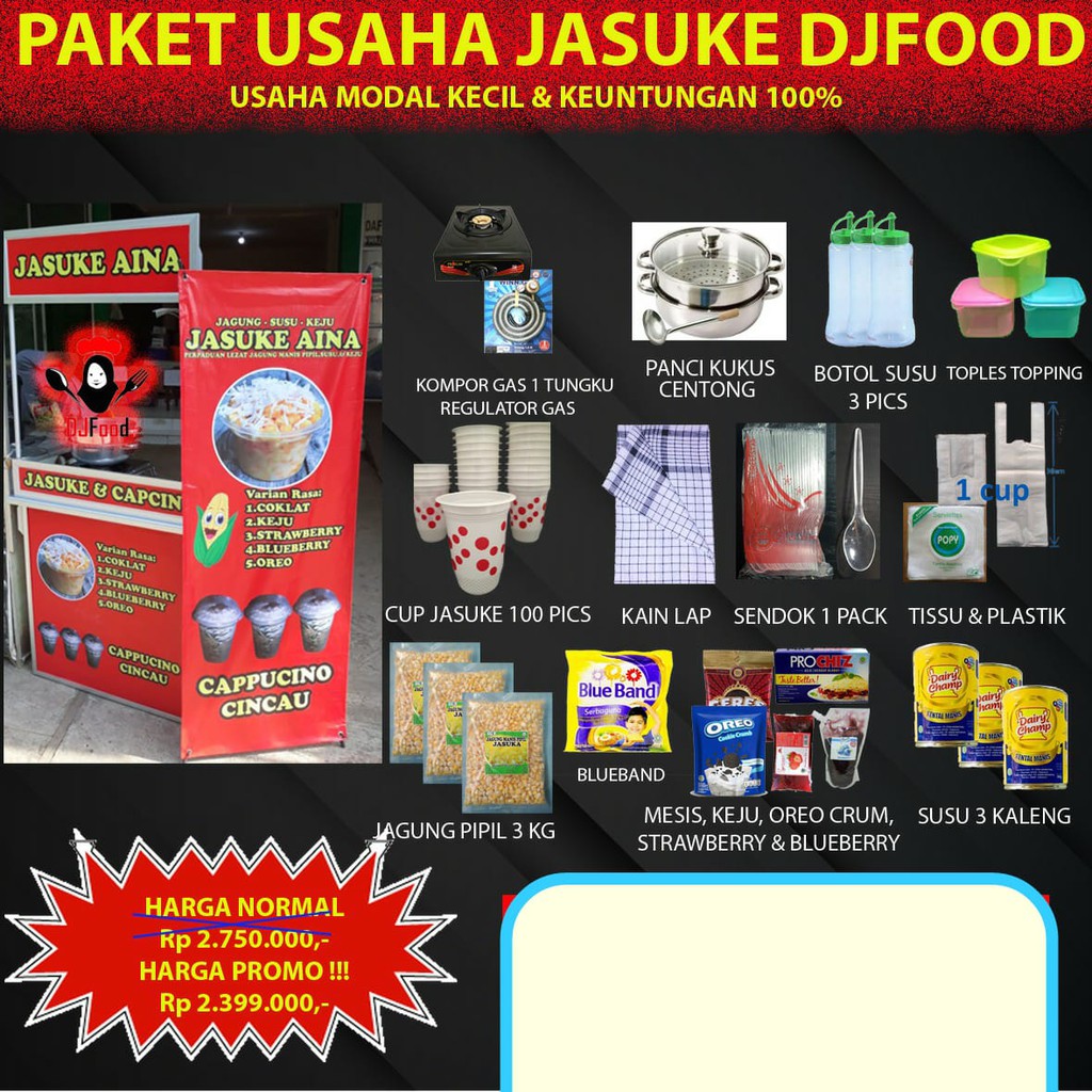 

PAKET USAHA JASUKE DJFOOD FREE ONGKIR