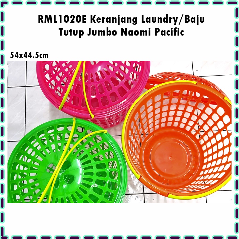 [Sicepat Gokil/Shopee Express/ID Express] RML1020E Keranjang Laundry/Keranjang Baju Bulat Tutup Jumbo Naomi Pacific