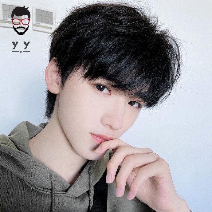 【Rambut anti-manusia]Lagu Yaxuan gaya yang sama wig pria hijab pecah poni udara realistis berbulu