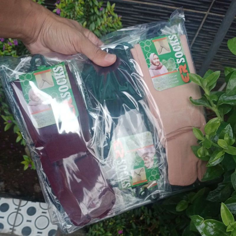 kaos kaki jempol muslim warna polos 3pasang