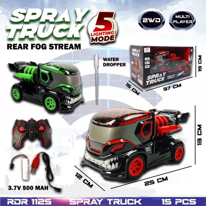 RC Spray Truck RC Asap Lampu Mainan Anak Mobil Remote Control RDR1125