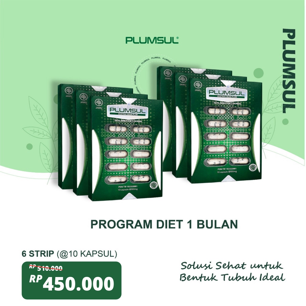 Plumsul Suplemen Diet Herbal Ekstrak Buah Plum - Program Diet 1 Bulan