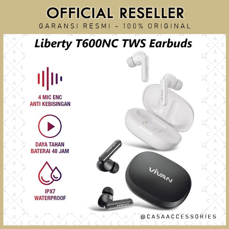 Vivan Liberty T600NC / T600 NC TWS Earbuds Wireless Earphone ENC