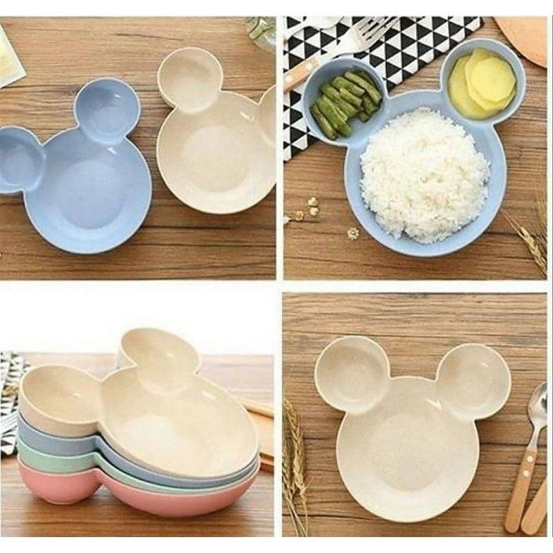 Mangkok Piring Kepala Mickey Mouse Barnik Termurah