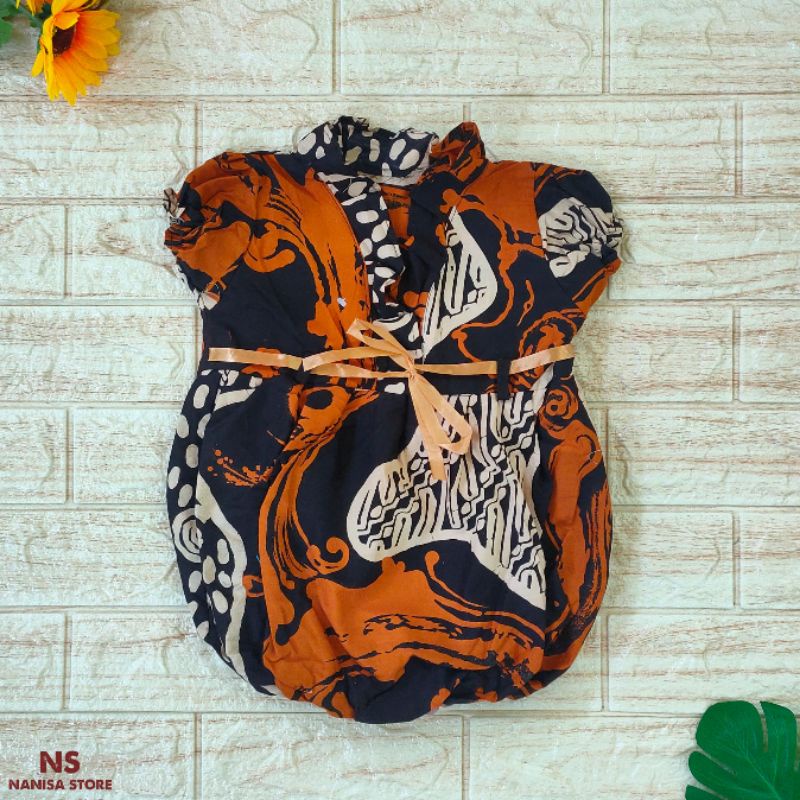 SUSAN dress balon dress batik bayi lengan pendek murah
