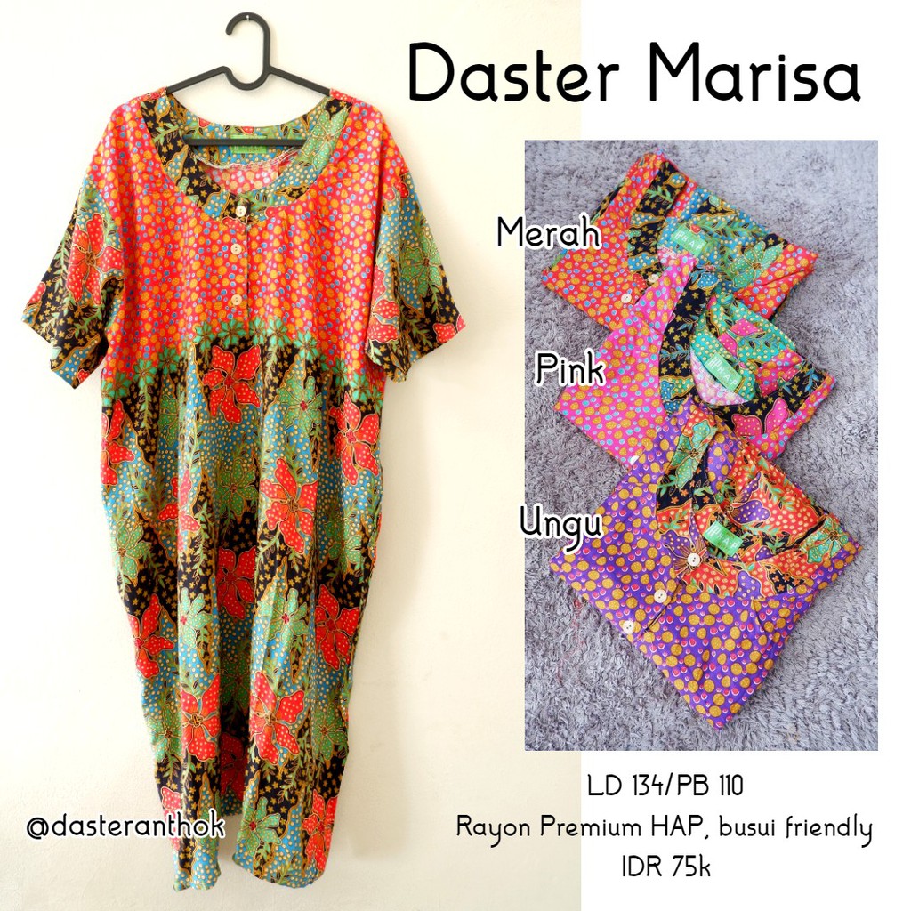 DASTER BATIK HAP RAYON JUMBO SIZE BUSUI