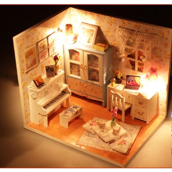 DIY Miniatur Rumah Furniture - Dollhouse Wooden Miniature - Miniatur Ruangan - M011