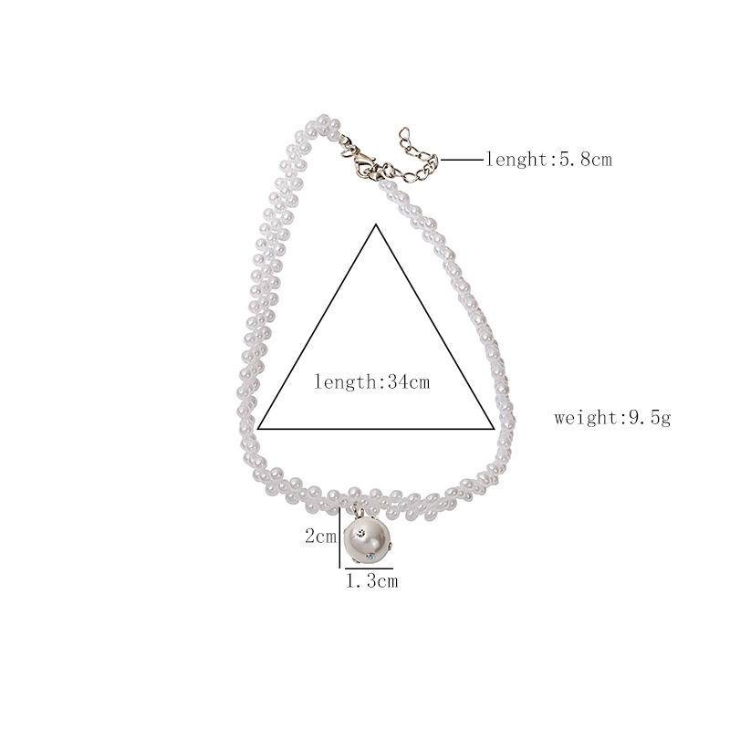 Kalung Choker Dengan Liontin Mutiara Imitasi Untuk Wanita