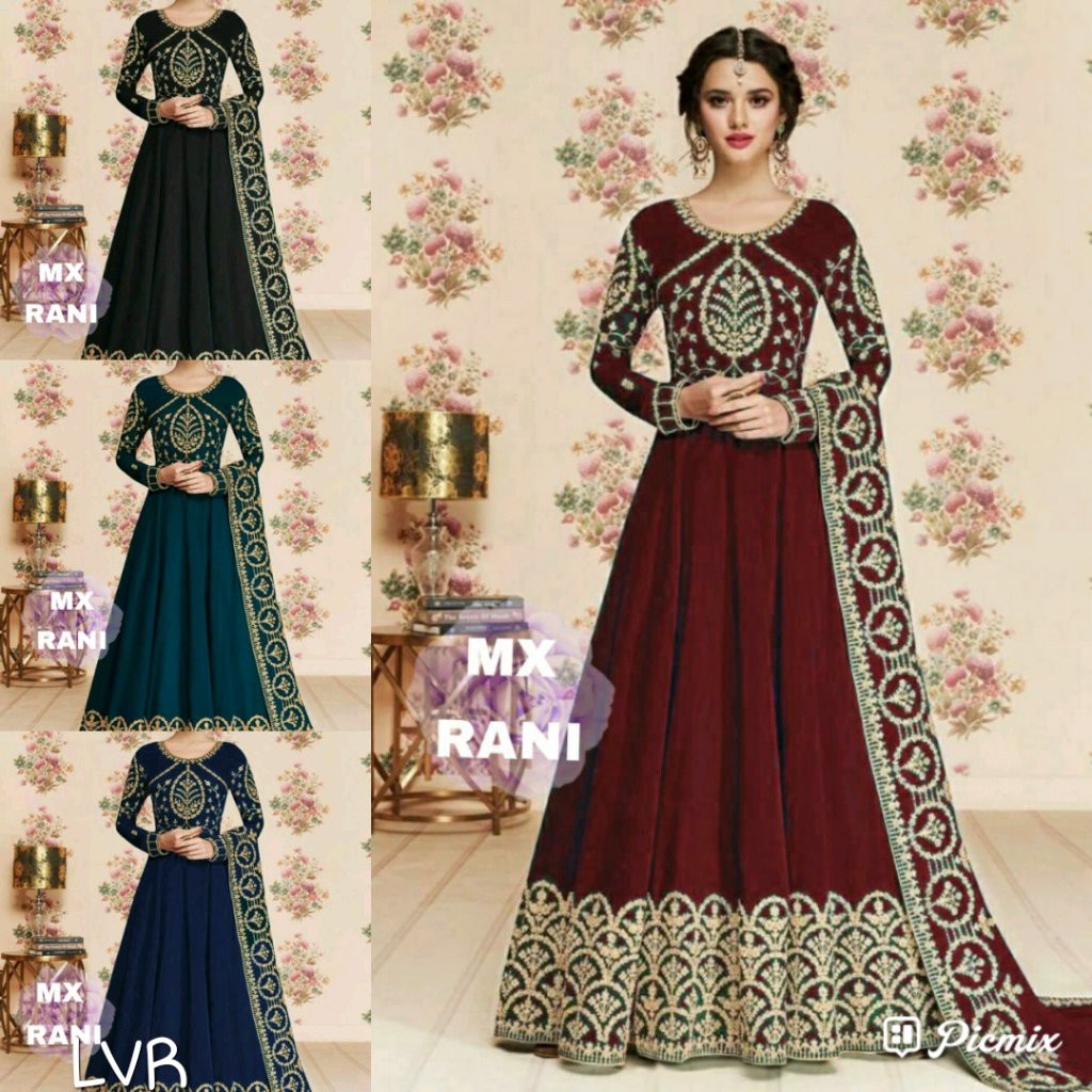 4W - MX RANI FREE SELENDANG POLOS (BISA DIJADIKAN PASMINA) / MAXY DRESS / PAKAIAN MUSLIM MURAH