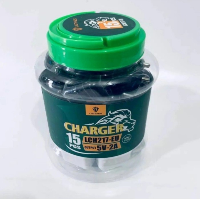 Batok Charger Lenyes 1 Toples isi 15pcs LCH217 1USB 2A LCH-217 Grosir