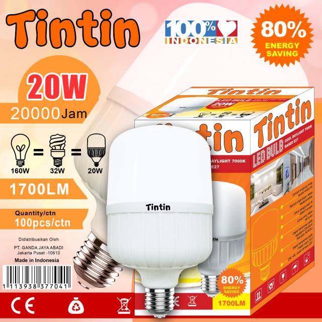 Bohlam Lampu LED TIntin 20 watt tintin 20w LED murah LED Capsule Kapsul