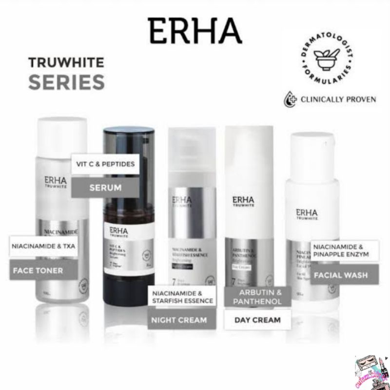 ☃Cutezz_Ching1☃Erha Truwhite Series_Day Cream_Night Cream_Brightening Neck_Face Toner_Facial Wash_Active Glow Booster_Brightening Serum