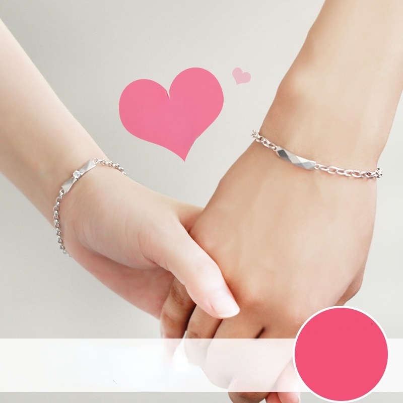 Gelang Pasangan Bahan Stainless Steel S925 Untuk Wanita