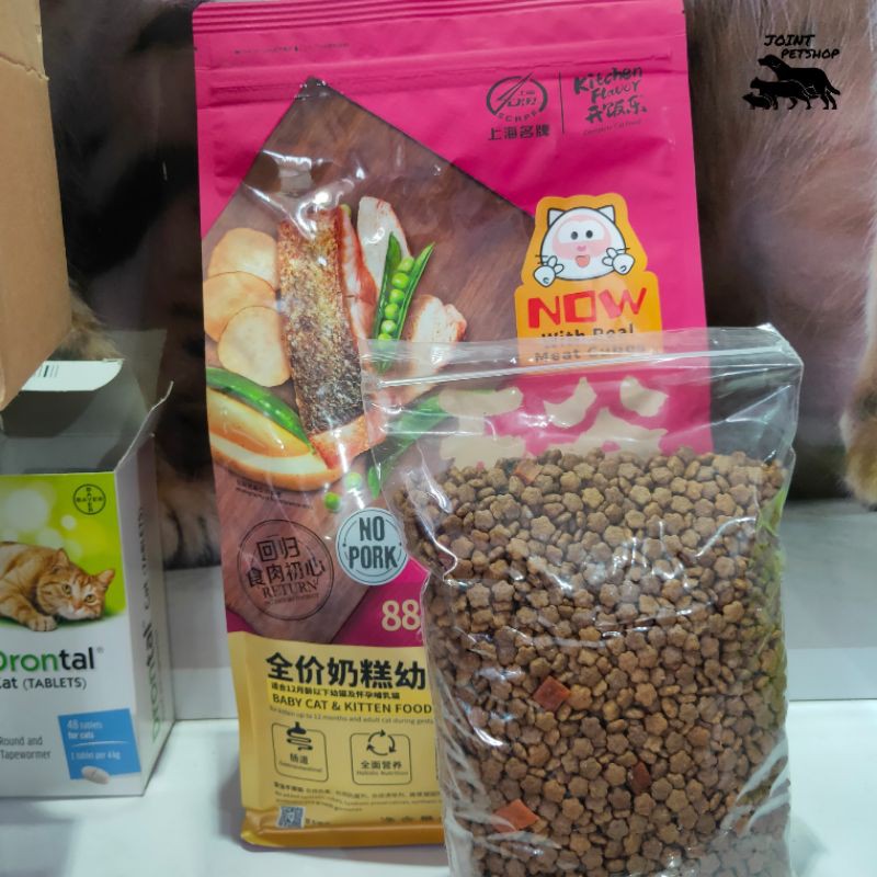 Makanan Kucing Kitchen Flavour Grainfree Baby Kitten &amp; Kitten Kemasan 1KG Repack / KF Grainfree Baby Kitten Repack 1kg