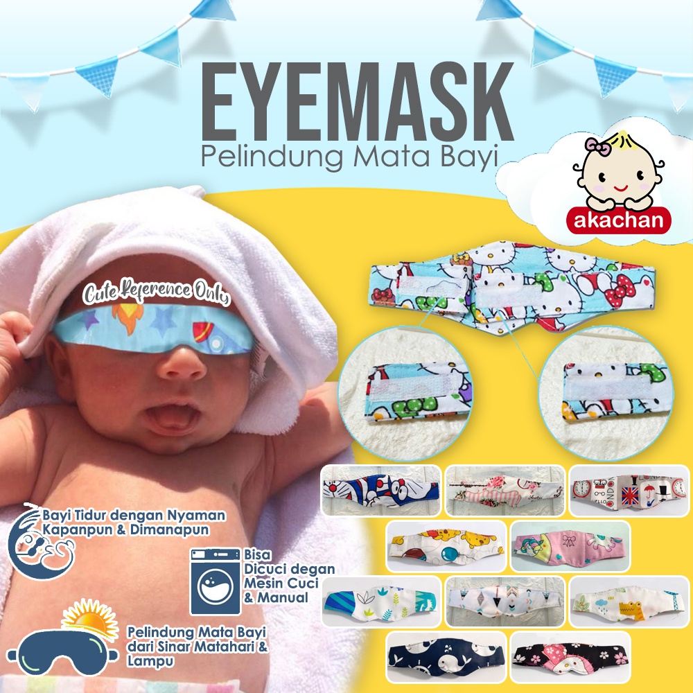 EYE MASK Baby Kaca mata Pelindung Mata Bayi akachan Penutup kaca mata eye mask jemur matahari berjemur kacamata jemur