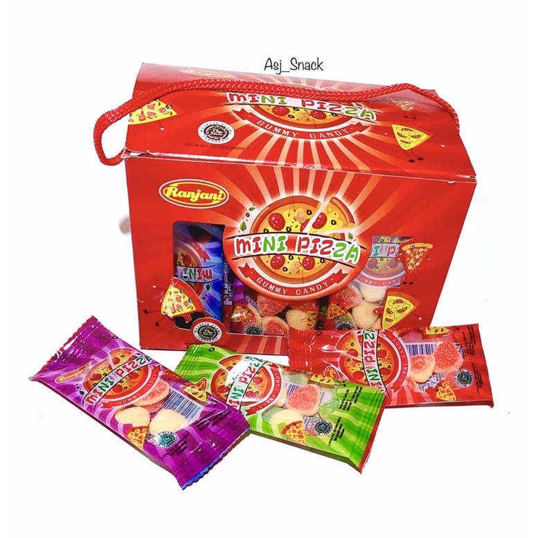 

Ranjani Mini Pizza, Permen Jelly Gummy Candy Aneka Rasa ( 30 pcs x 5g )