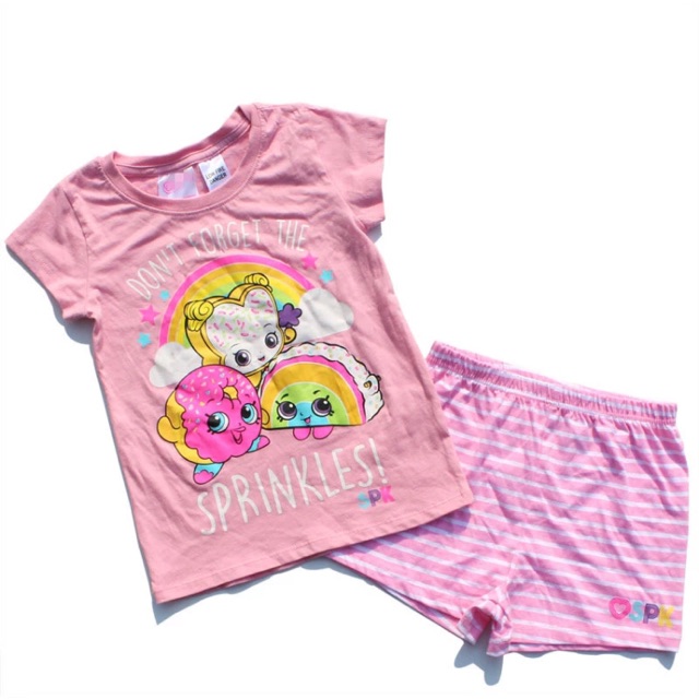 Setelan shopkins original / baju shopkins / kaos shopkins / celana shopkin original usa