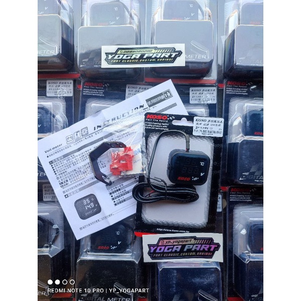 Voltmeter aki koso indikator suhu volt usb ces charger 3in1original asli koso japan