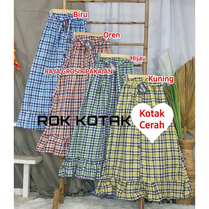 Asella Skirt Rok Anak Motif Kotak Cerah Usia 3-11 Thn