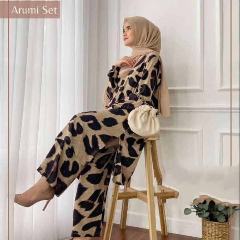 MANDA ONE SET WANITA / SETELAN RAYON DAILY ONE SET BAJU SETELAN PAJIMAS WANITA KEKINIAN-ARUMI LONG SET