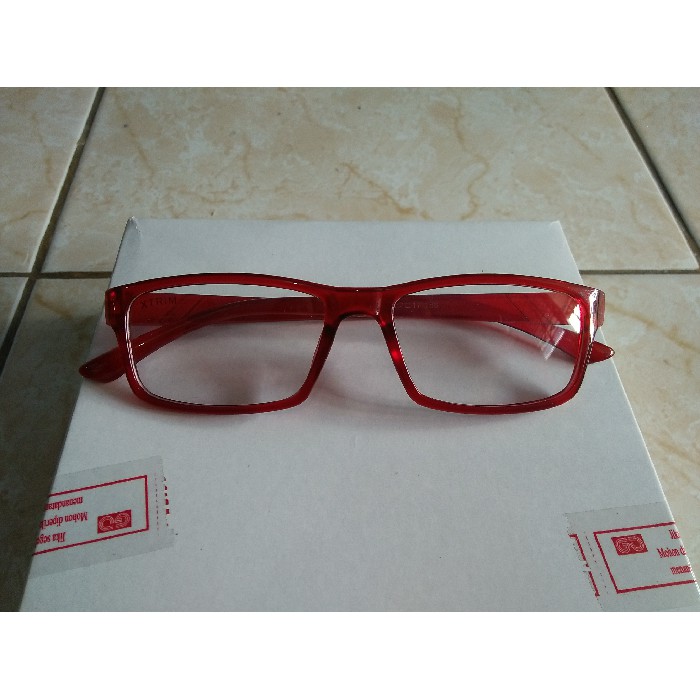 CUCI GUDANG!! KACA MATA PROMO MURAH FASHION PERSEGI MERAH TRENDY GAYA FH REAL PICT