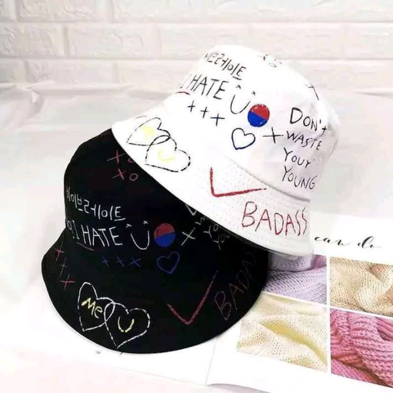 Topi Bucket Korea Untuk Dewasa Full Sablon Topi Bucket Badas