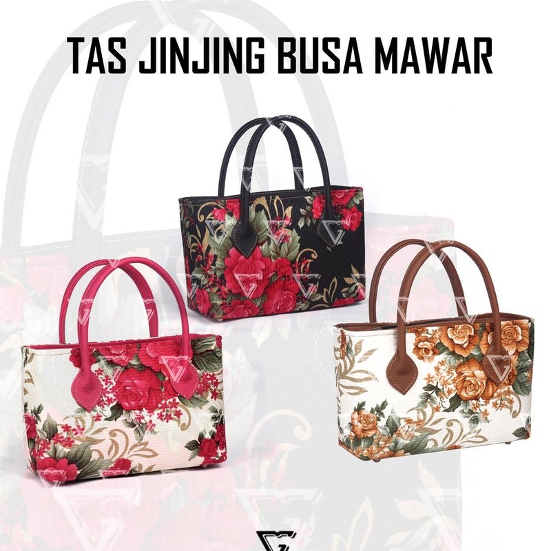 Tas Jinjing Wanita Import Tas Wanita Top Handle Busa Mawar