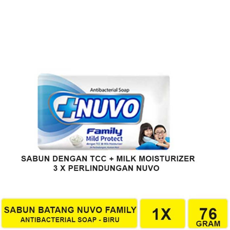 NUVO SABUN BATANG 76 GRAM / NUVO SABUN BATANG MANDI ANTIBACTERIAL