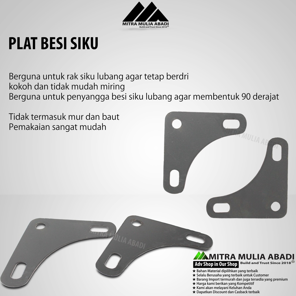 Plat Besi Siku Lubang Segitiga