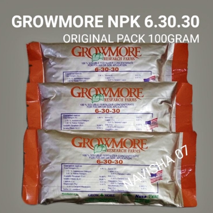 PUPUK PEMBUAHAN GROWMORE NPK 6.30.30