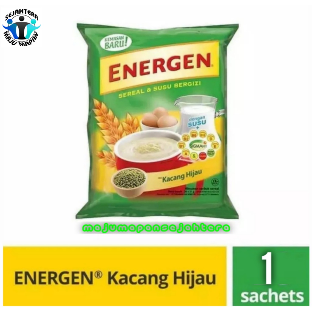 

Energen/Energen Kacang Hijau 1 Sachet Murah MAJU MAPAN SEJAHTERA