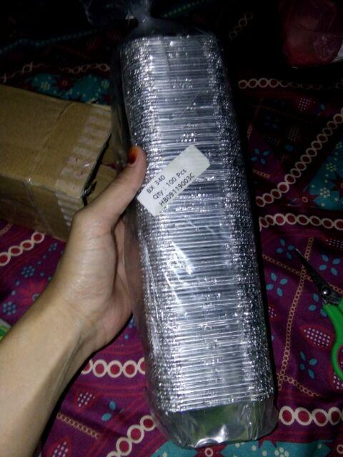 Aluminium Foil Cup Kotak Square Macaroni Schotel Isi 100pcs