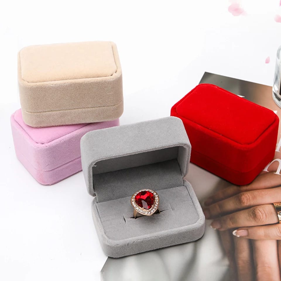 Kotak Cincin Beludru Couple Pasangan Jewelry Cincin Box Anting Bludru Penyimpanan Emas Cincin Anting Velvet Lamaran / Nikah F630