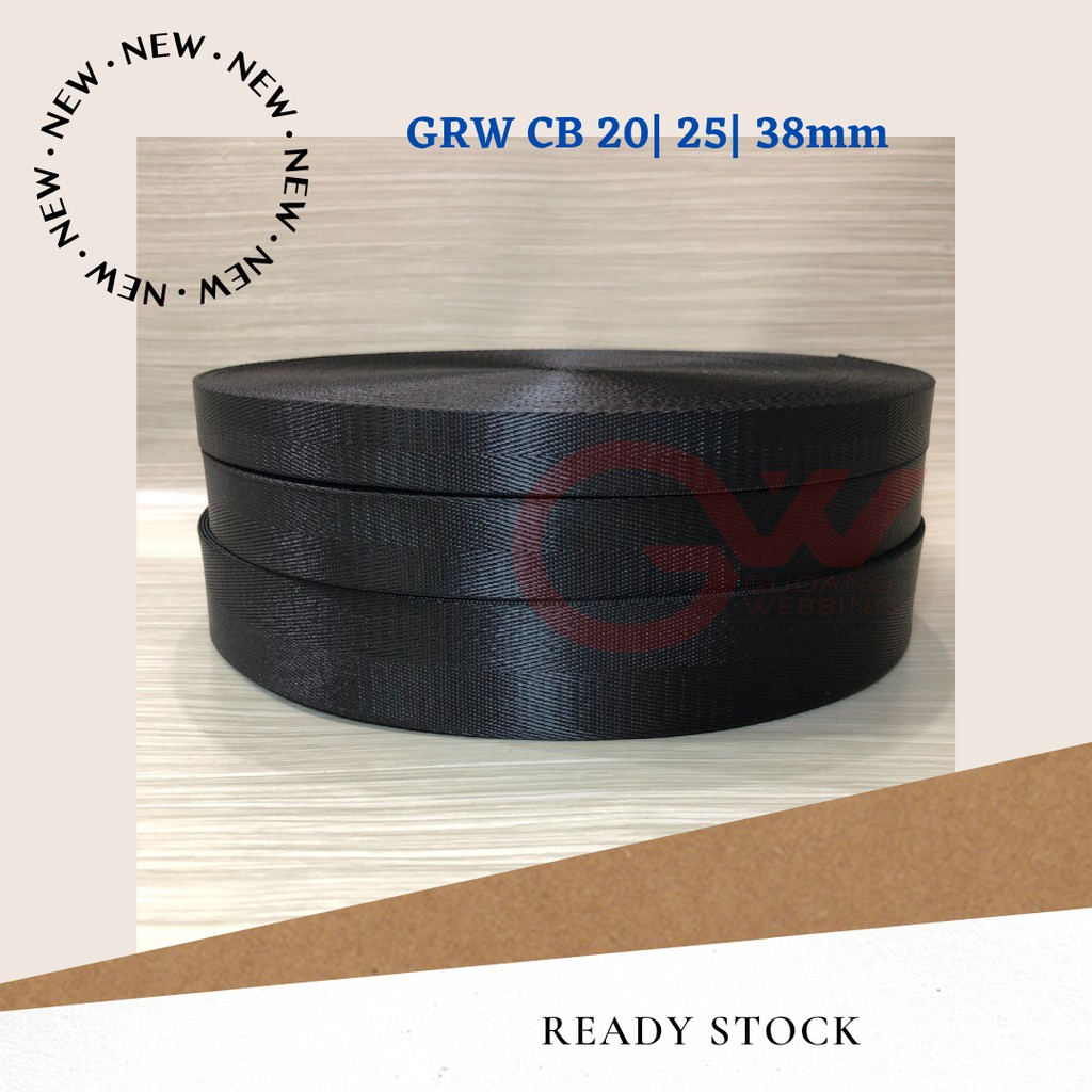 Tali Webbing Nylon 2cm / Cucuk belut nylon / GRW CB 2,0CM HITAM - ECERAN